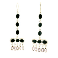 20.25 Ct Sapphire, Amethyst 925 Sterling Silver Earrings