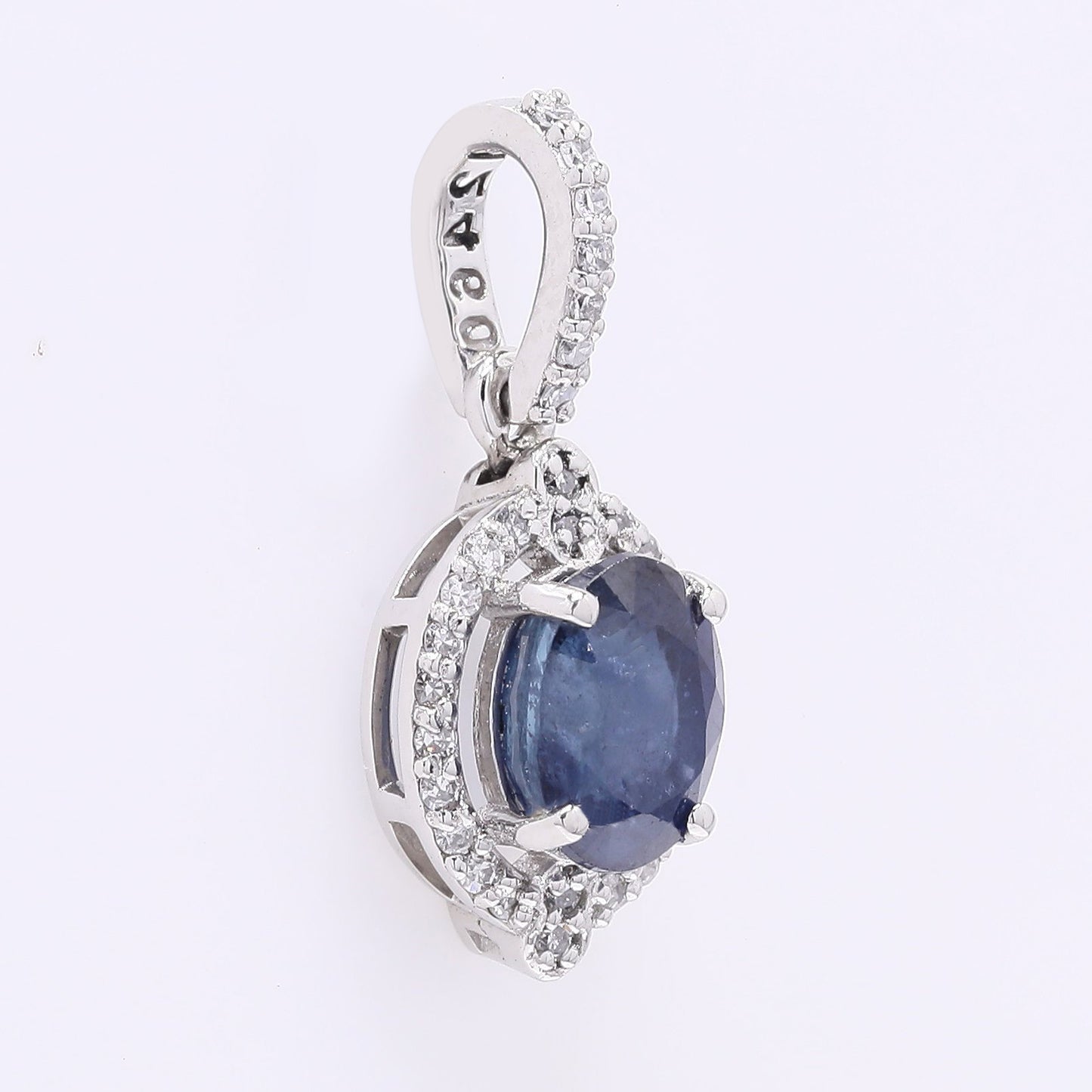 1.27 Ct Oval Mixed Cut Natural Sapphire 950 Platinum Pendant