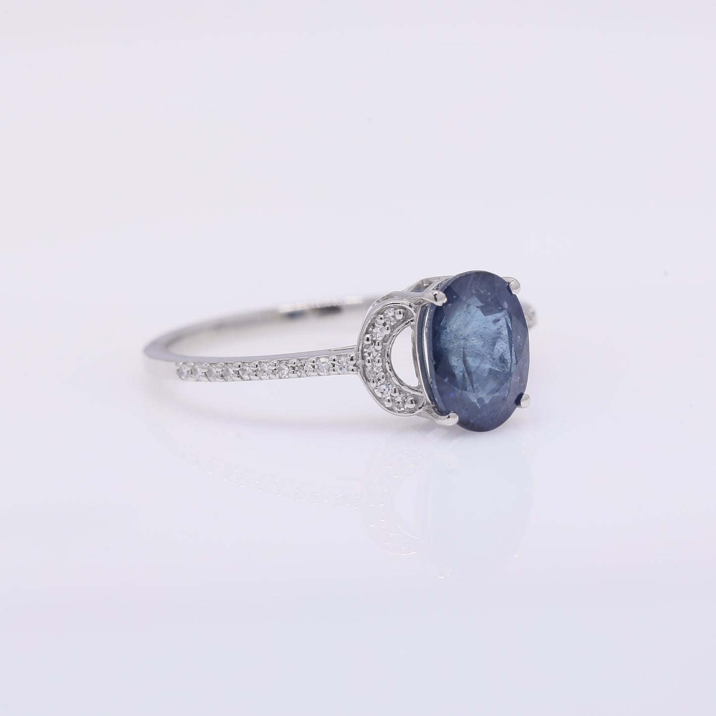 2.00 Ct Oval Mixed Cut Natural Sapphire 950 Platinum Ring