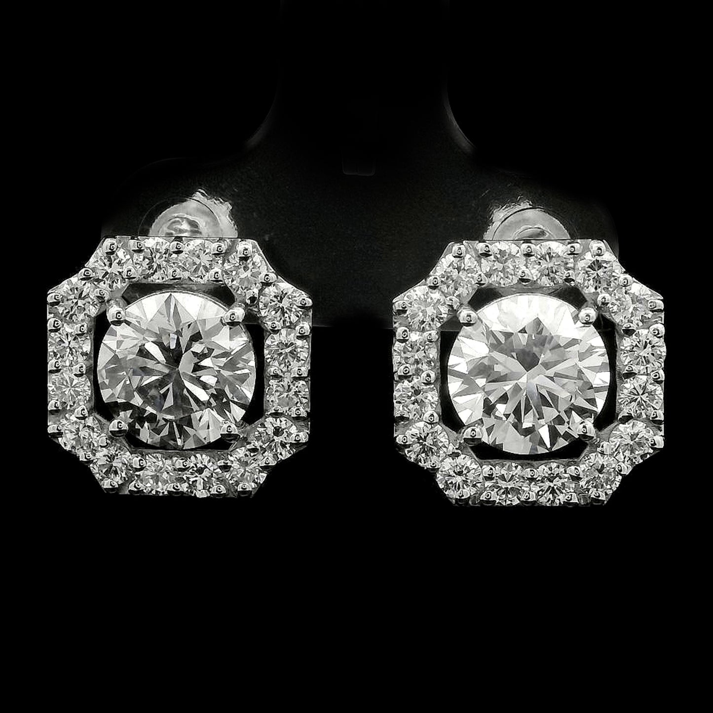 4.16 Carats Lab Grown Diamond 14K Gold Earrings