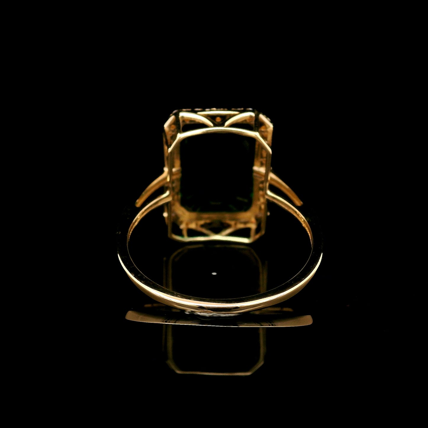 4.61 Ct Emerald Cut Lab Grown Emerald 14K Gold Ring