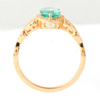 1.06 Ct Pear Mixed Cut Natural Emerald 14K Gold Ring