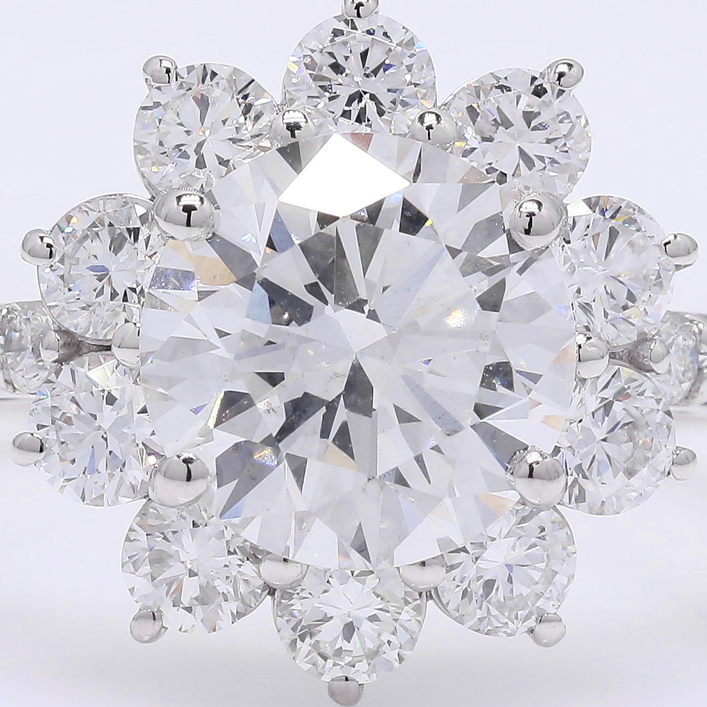 3.24 Ct Round Brilliant Lab Grown Diamond 950 Platinum Ring