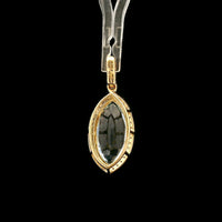 2.63 Ct Marquise Mixed Cut Natural Aquamarine 14K Gold Pendant
