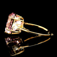 6.45 Ct Pear Kunzite 14K Gold Ring