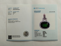 3.24 Ct Oval Mixed Cut Natural Green Sapphire 950 Platinum Pendant