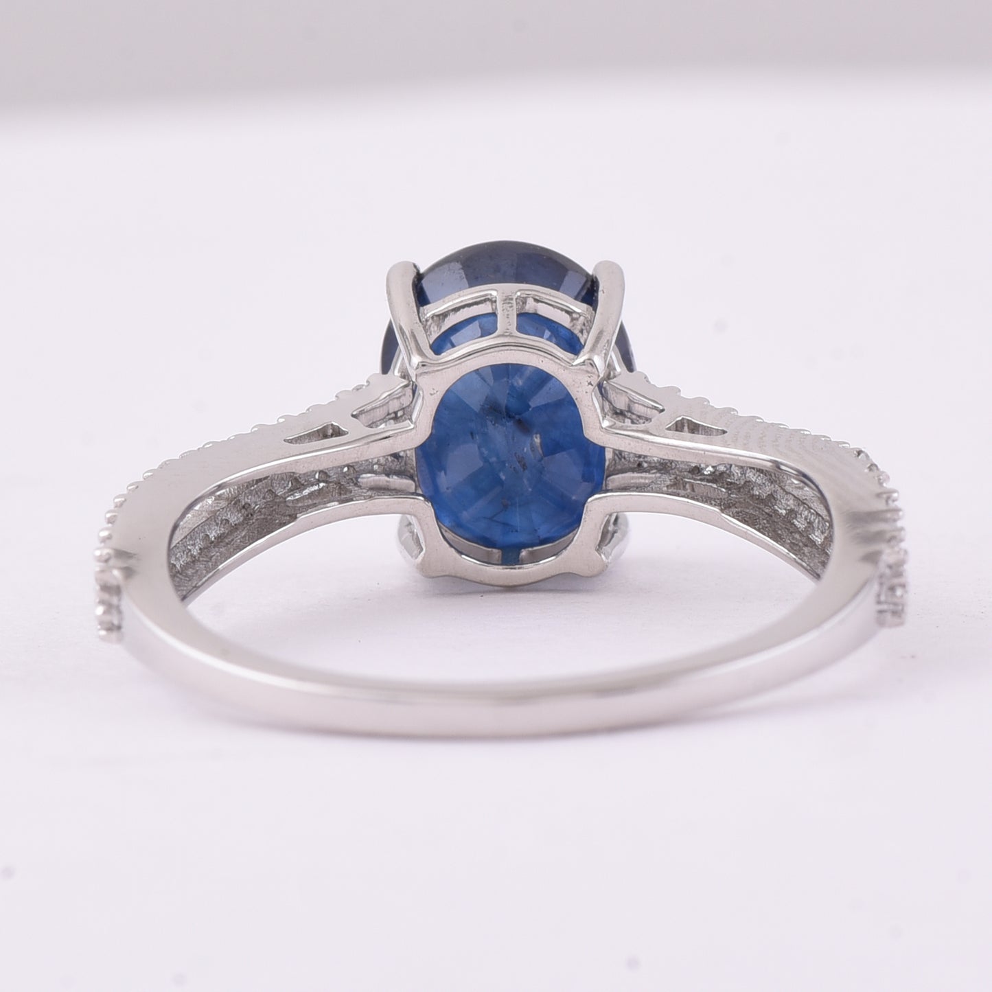 3.45 Ct Oval Mixed Cut Natural Sapphire 950 Platinum Ring