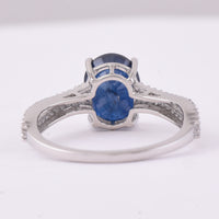 3.45 Ct Oval Mixed Cut Natural Sapphire 950 Platinum Ring