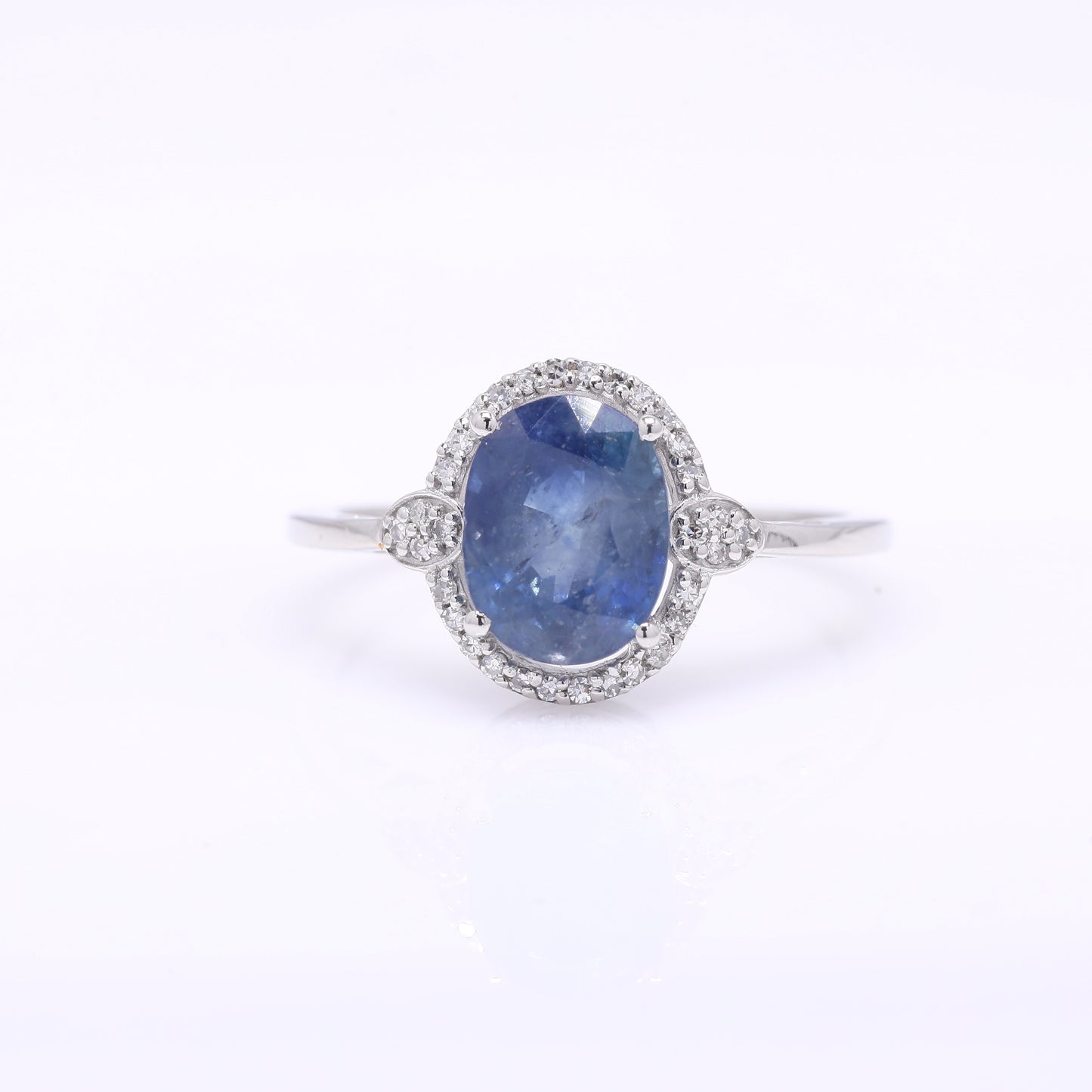 2.62 Ct Oval Mixed Cut Natural Sapphire 950 Platinum Ring