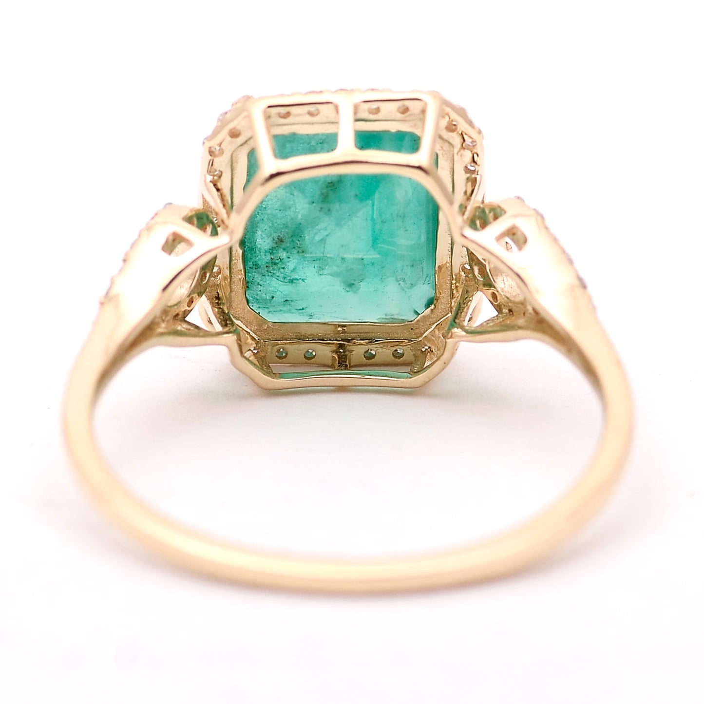 2.85 Ct Octagon Natural Emerald 14K Gold Ring
