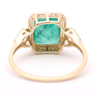 2.85 Ct Octagon Natural Emerald 14K Gold Ring