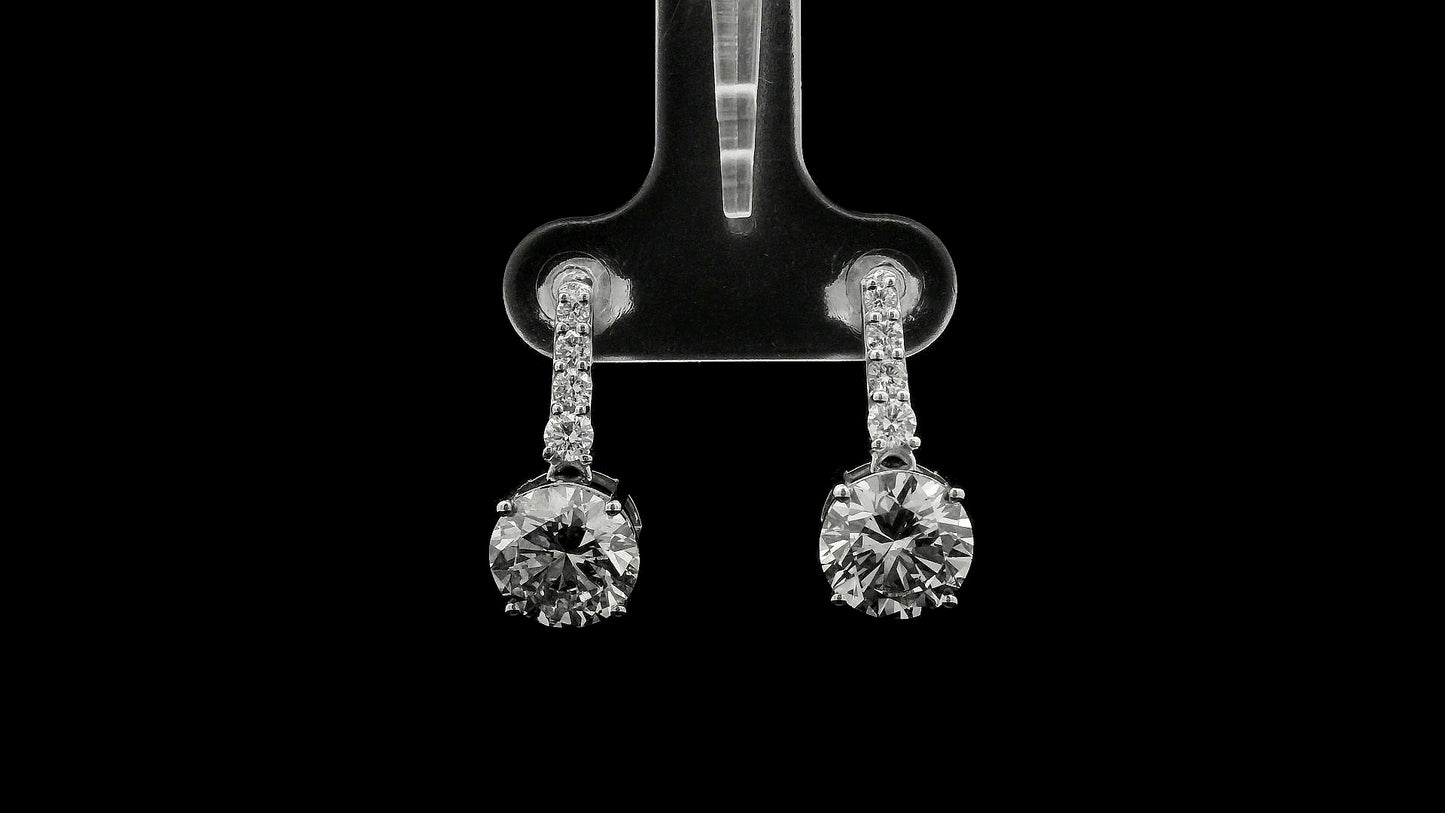 4.35 Carats Lab Grown Diamond 14K Gold Earrings