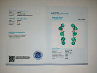 4.56 Ct Round Natural Emerald 14K Gold Earrings