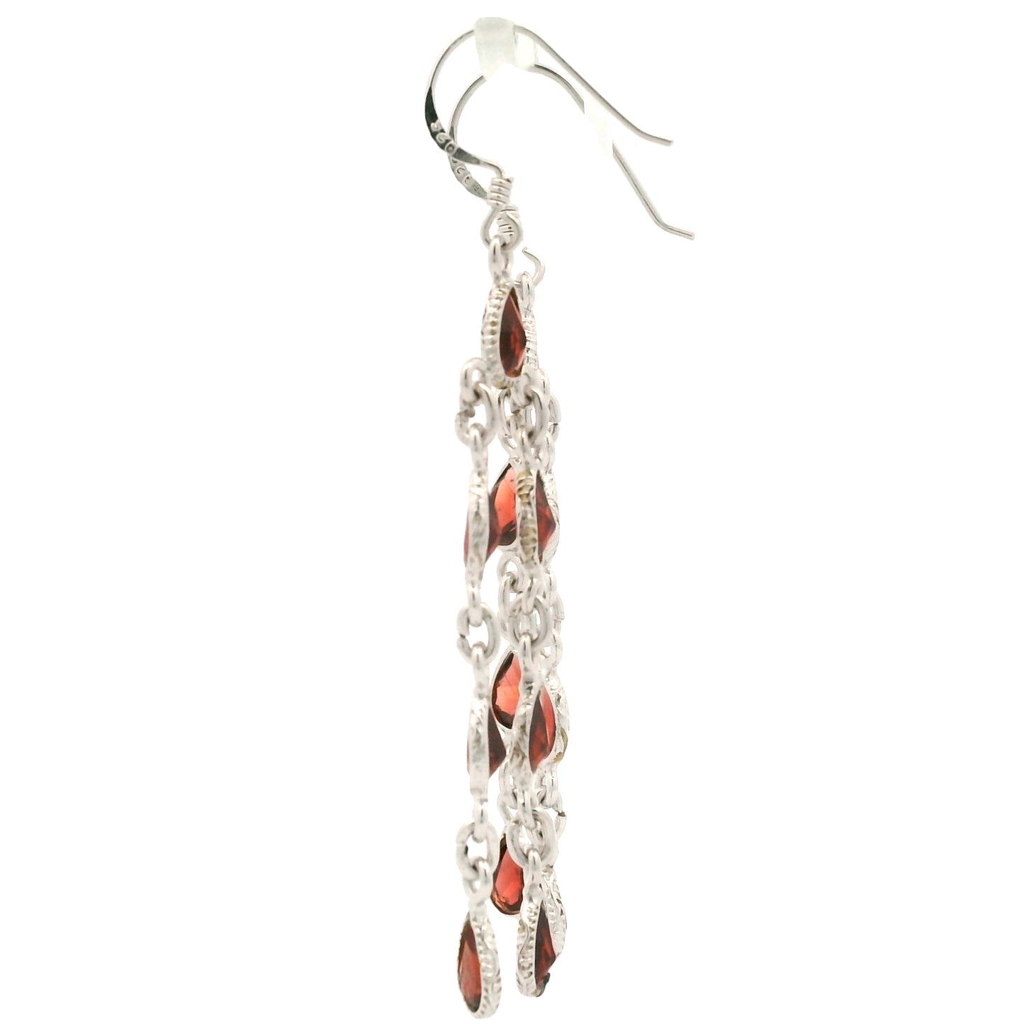 10.77 Ct Garnet 925 Sterling Silver Earrings