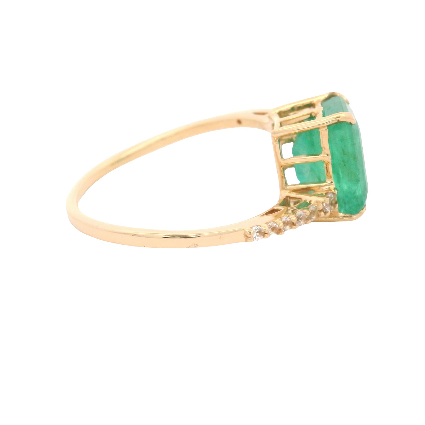 2.74 Ct Octagon Emerald 14K Gold Ring