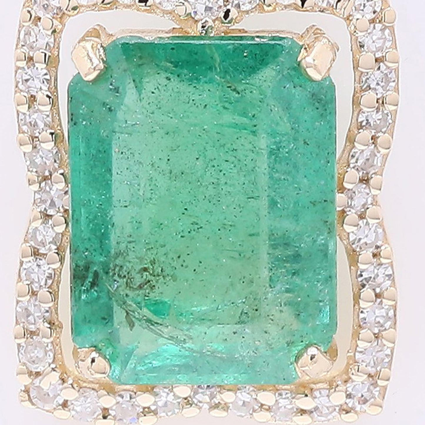 1.94 Ct Octagon Step Cut Natural Emerald 14K Gold Pendant
