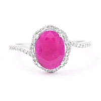 1.36 Ct Oval Mixed Cut Natural Ruby 950 Platinum Ring