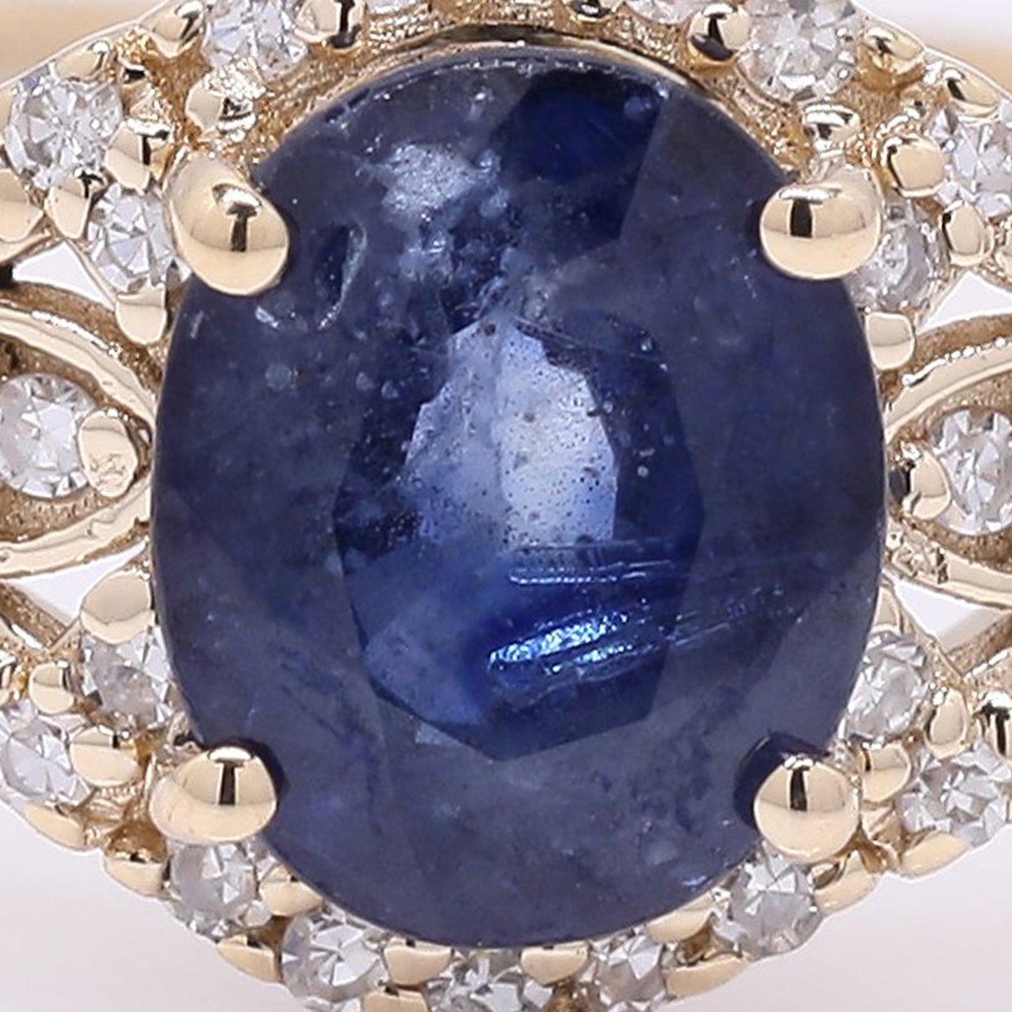 1.19 Ct Oval Mixed Cut Natural Sapphire 14K Gold Ring