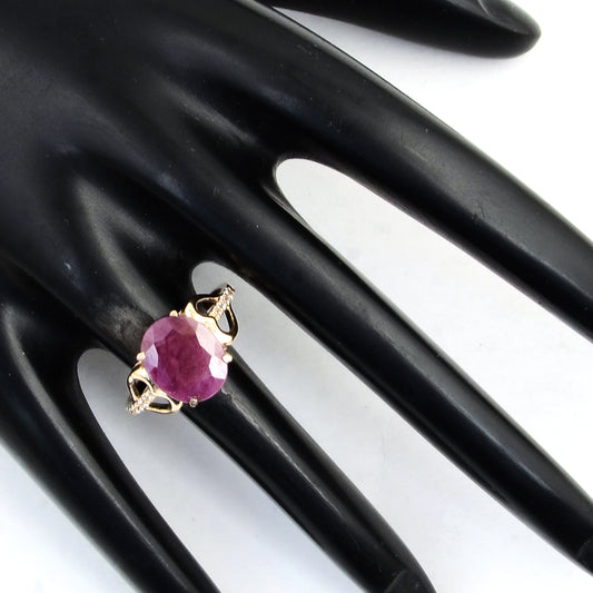 3.39 Ct Oval Ruby 14K Gold Ring