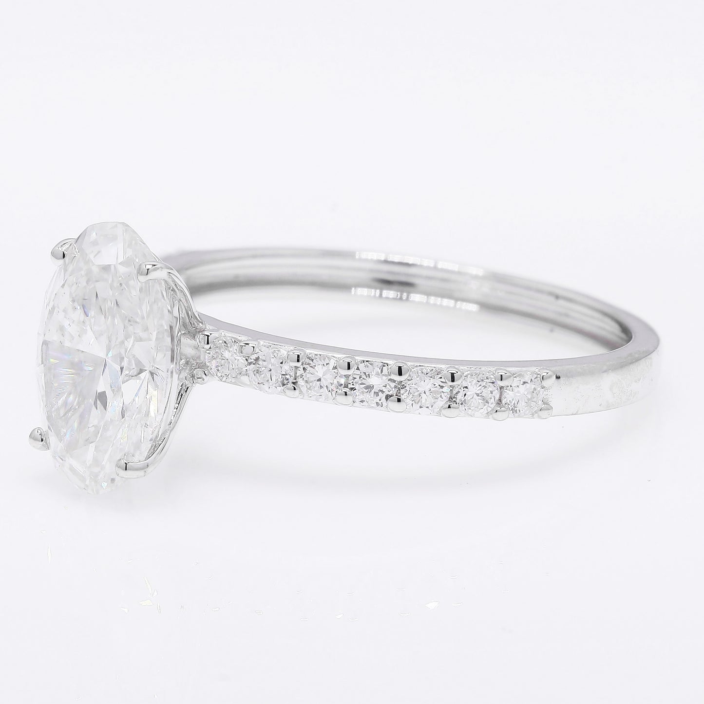 2.17 Ct Oval Brilliant Lab Grown Diamond 14K Gold Ring