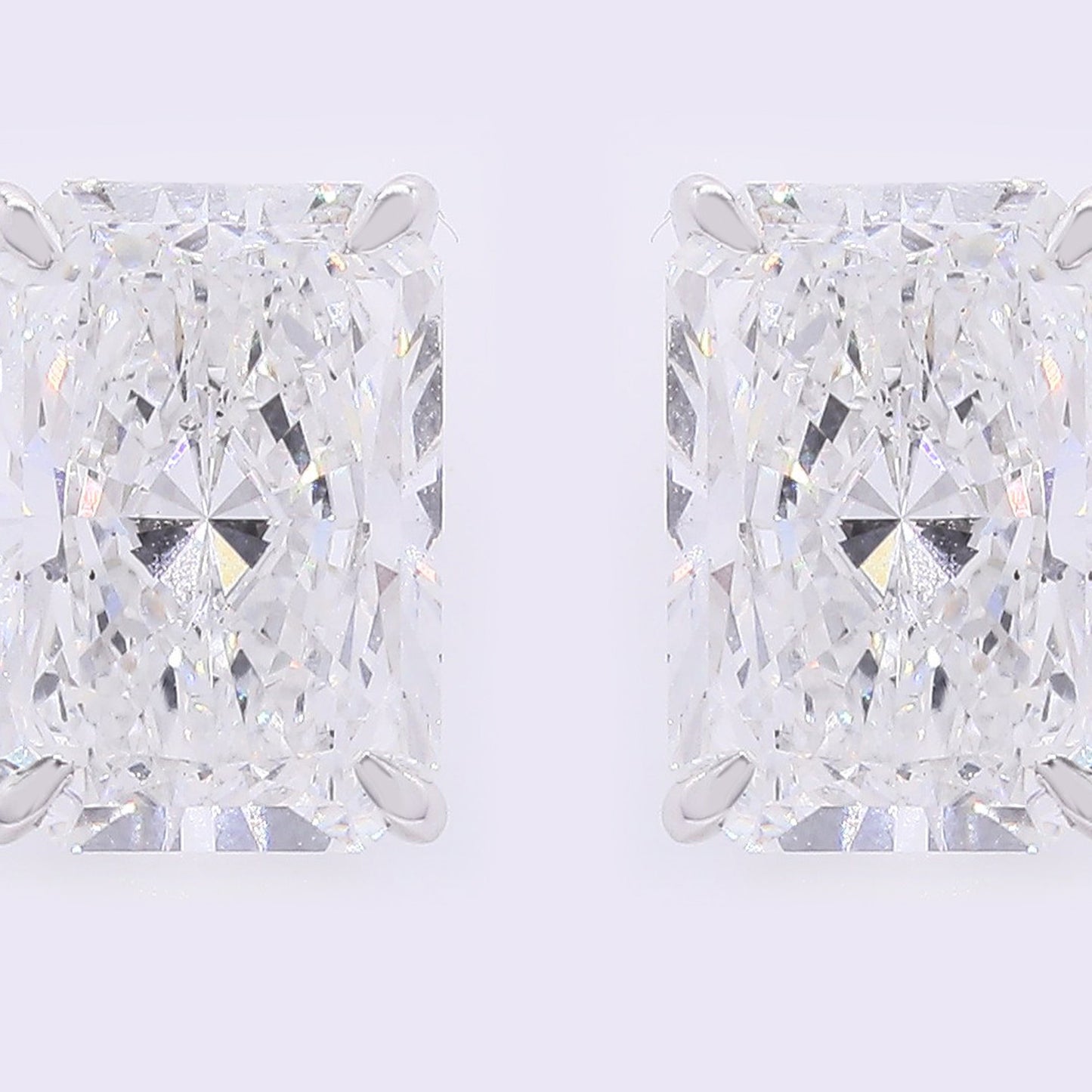 3.81 Carats Lab Grown Diamond 14K Gold Earrings