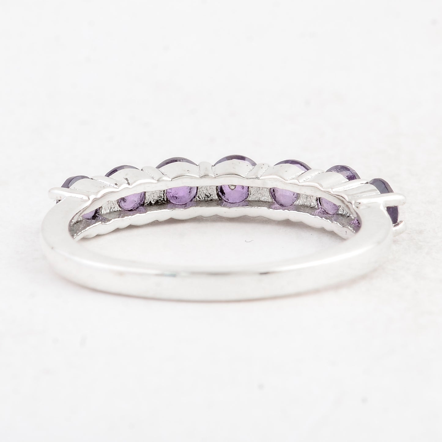 1.08 Ct Round Amethyst 925 Sterling Silver Ring