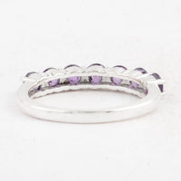 1.08 Ct Round Amethyst 925 Sterling Silver Ring