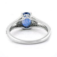 1.70 Ct Oval Mixed Cut Natural Sapphire 950 Platinum Ring