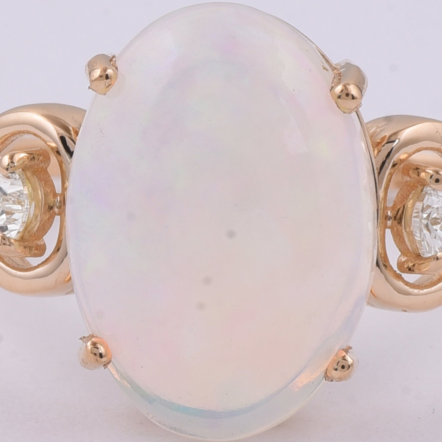 2.66 Ct Oval Cabochon Cut Natural Opal 14K Gold Ring