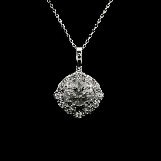 2.46 Carats Lab Grown Diamond 14K Gold Pendant