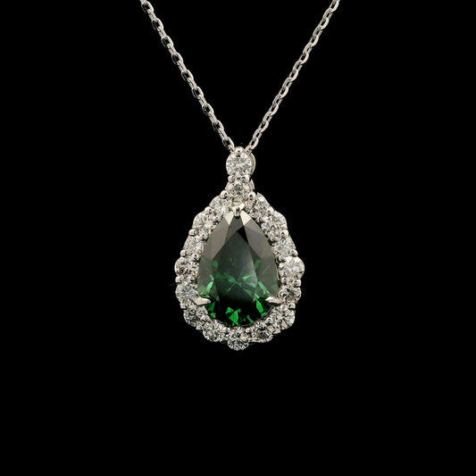 2.07 Carats Green Lab Grown Diamond 14K Gold Pendant
