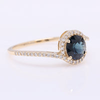 1.10 Ct Round Mixed Cut Natural Sapphire 14K Gold Ring