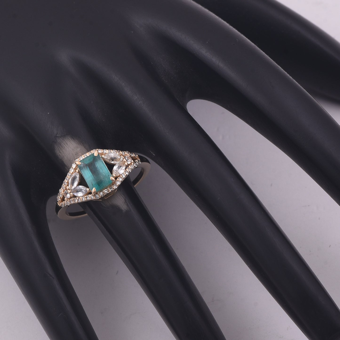 1.48 Ct Octagon Step Cut Natural Emerald 14K Gold Ring