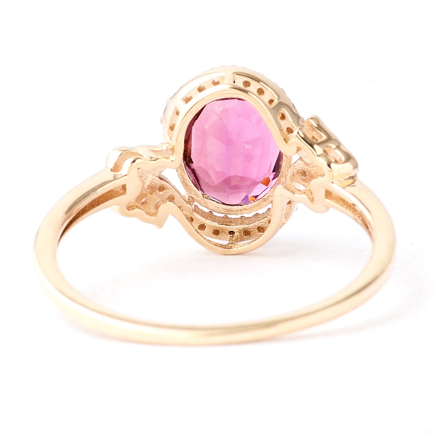 1.64 Ct Oval Mixed Cut Natural Tourmaline 14K Gold Ring