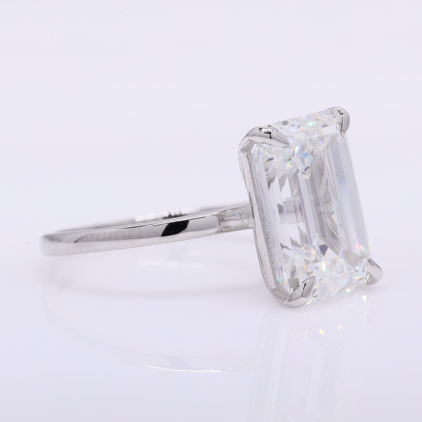 6.89 Ct Emerald Lab Grown Diamond 950 Platinum Ring