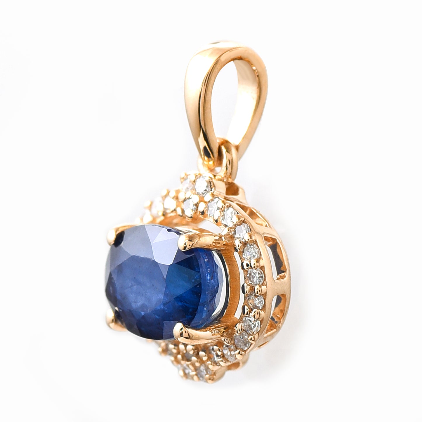 1.37 Ct Oval Sapphire 14K Gold Pendant