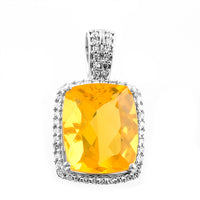 2.90 Ct Cushion Mixed Cut Natural Fire Opal 950 Platinum Pendant