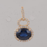 1.65 Ct Oval Sapphire 9K Gold Pendant