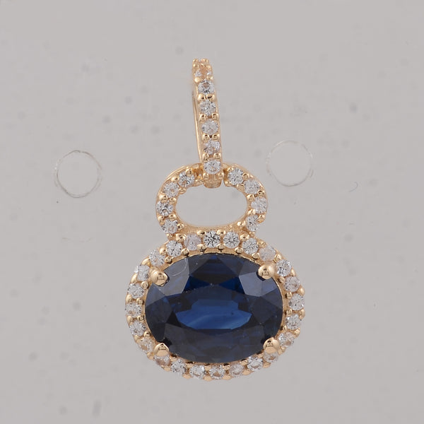 1.65 Ct Oval Sapphire 9K Gold Pendant