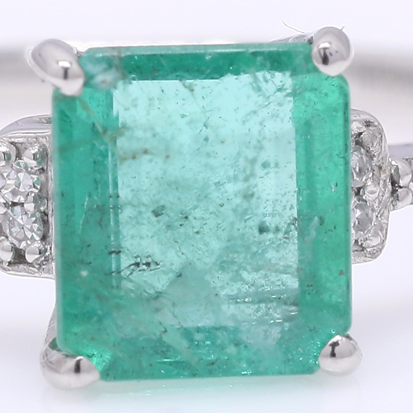 1.45 Ct Octagon Step Cut Natural Emerald 950 Platinum Ring