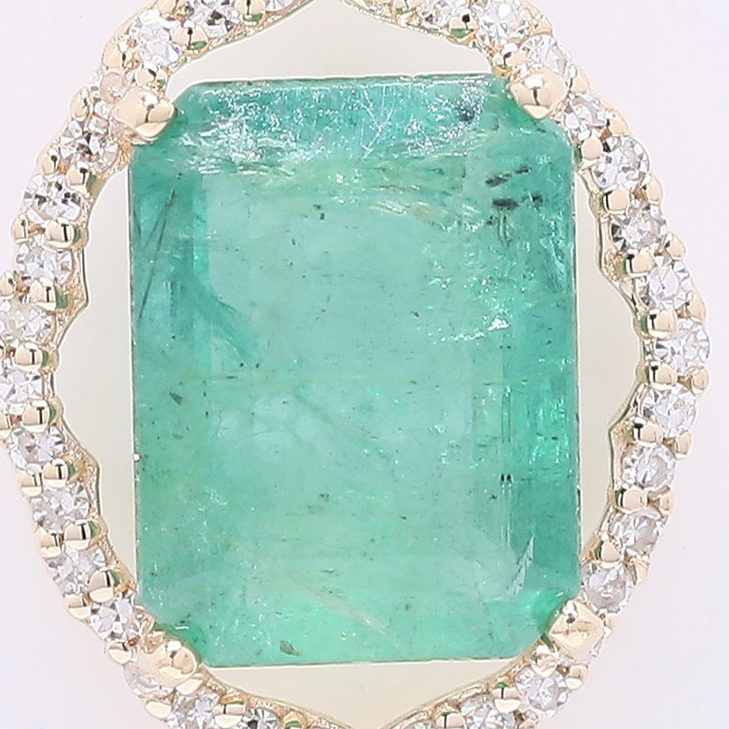 2.00 Ct Octagon Step Cut Natural Emerald 14K Gold Pendant