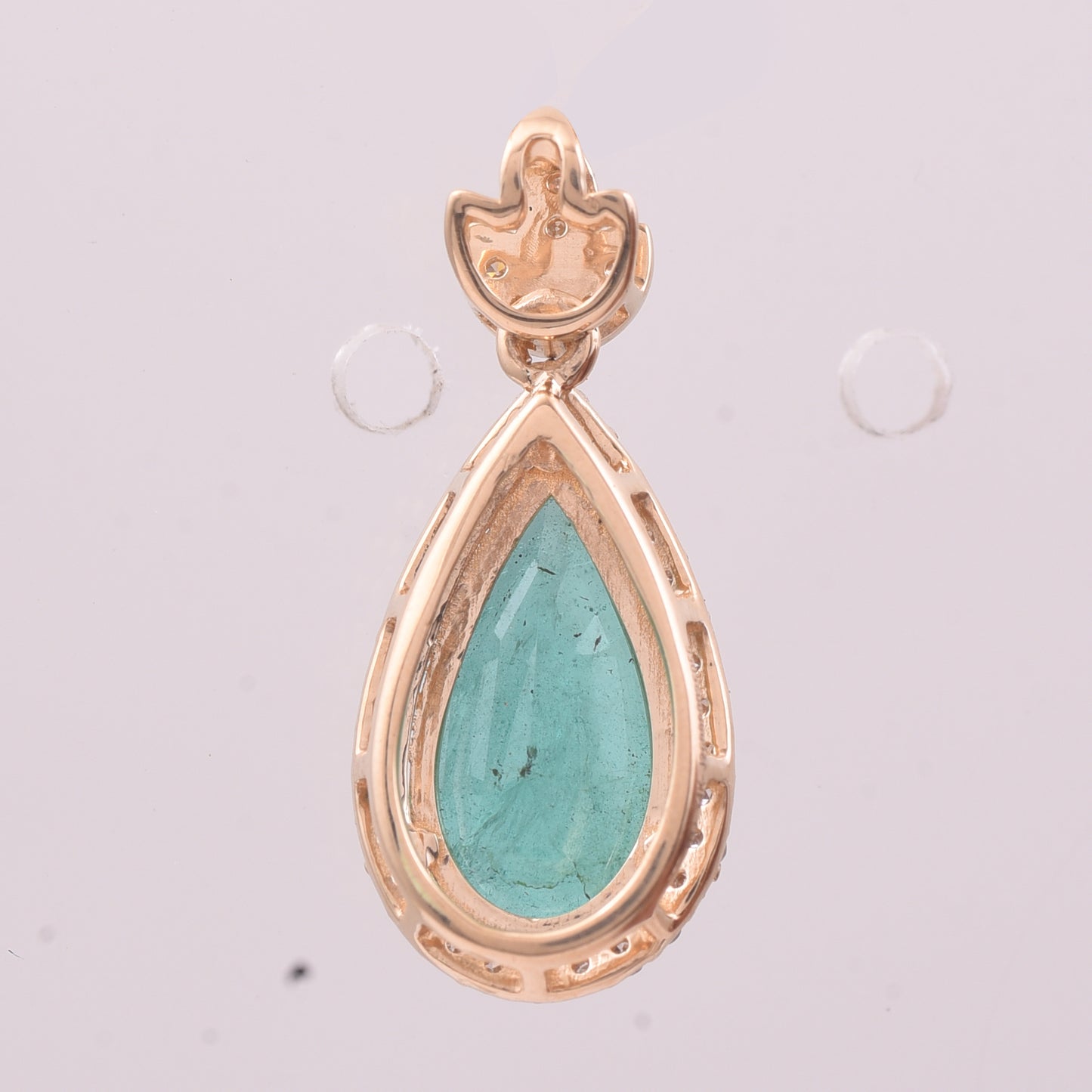 1.88 Ct Pear Mixed Cut Natural Emerald 14K Gold Pendant