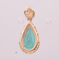 1.88 Ct Pear Mixed Cut Natural Emerald 14K Gold Pendant