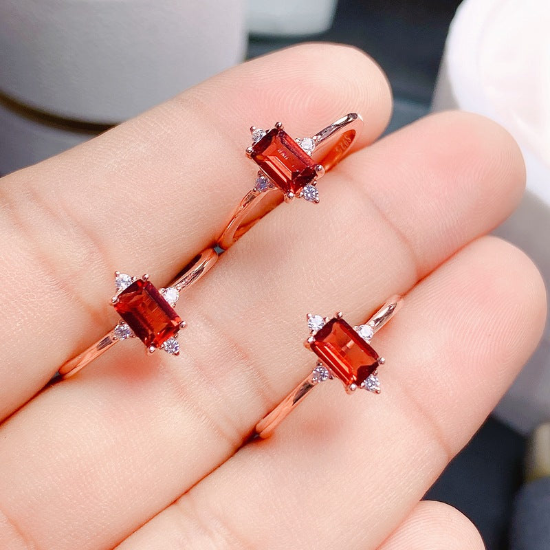 Garnet 925 Sterling Silver Ring