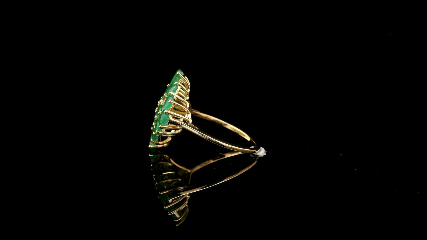 2.63 Ct Pear Emerald 14K Gold Ring