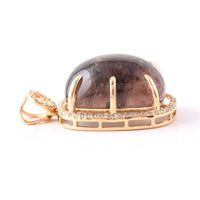 17.47 Ct Cushion Cabochon Cut Natural Tourmaline 14K Gold Pendant