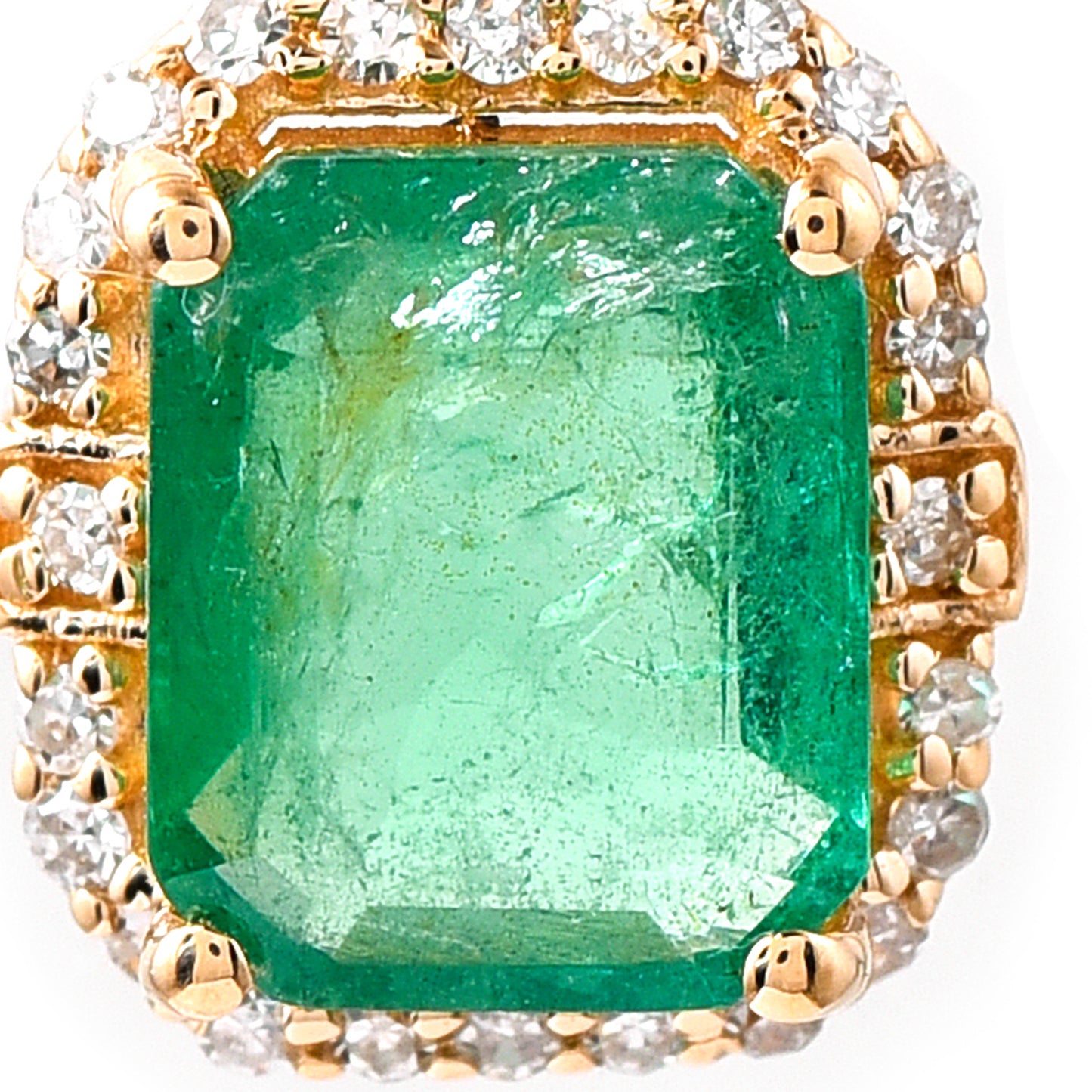 1.30 Ct Octagon Step Cut Natural Emerald 14K Gold Pendant