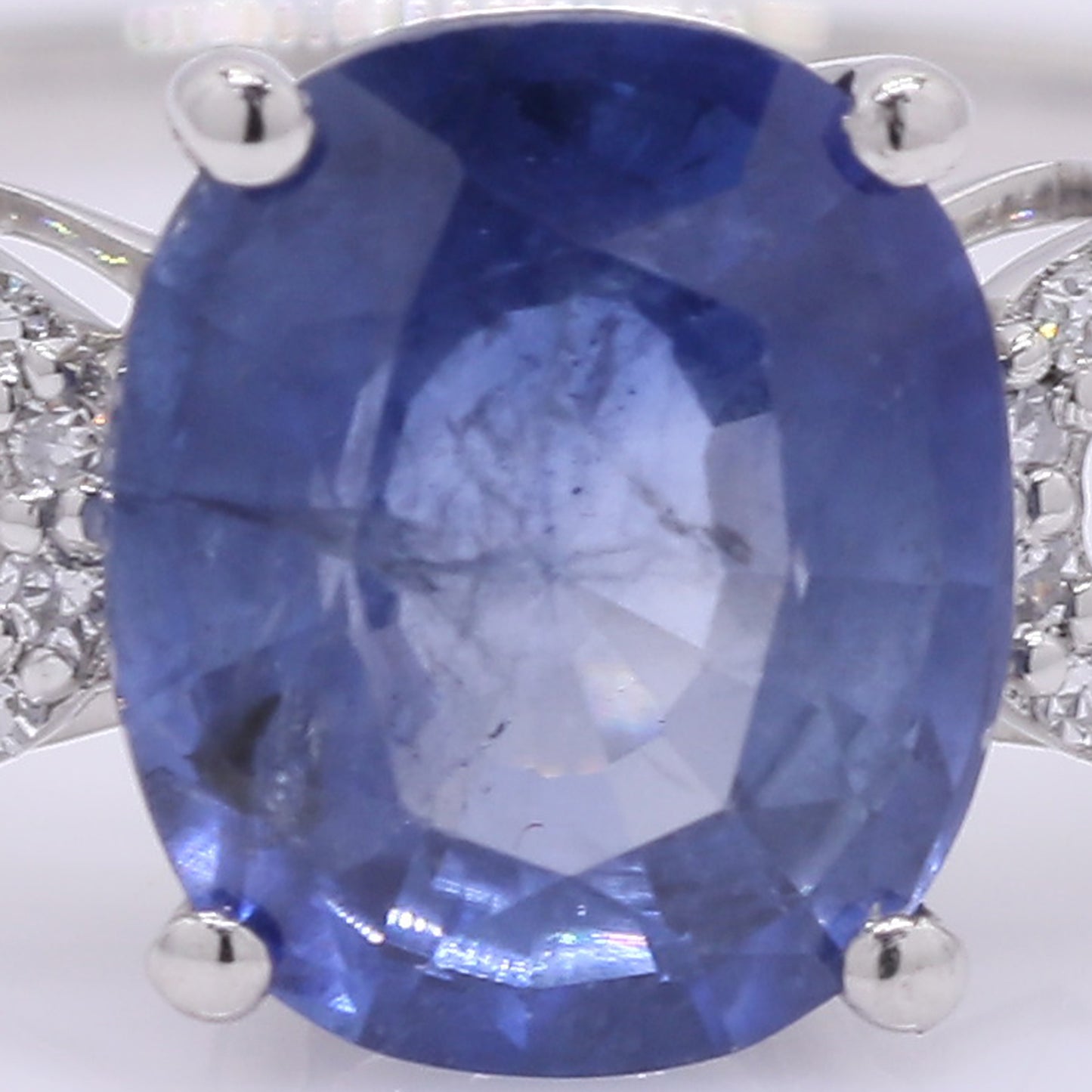 2.10 Ct Cushion Mixed Cut Natural Sapphire 950 Platinum Ring