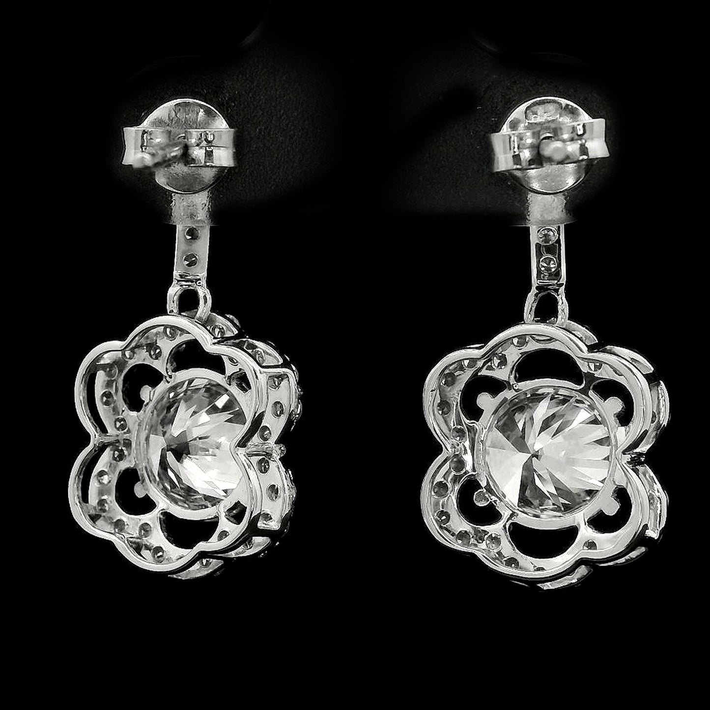 3.70 Carats Lab Grown Diamond 14K Gold Earrings