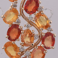 2.16 Ct Oval Natural Multi Coloured Sapphire 14K Gold Pendant